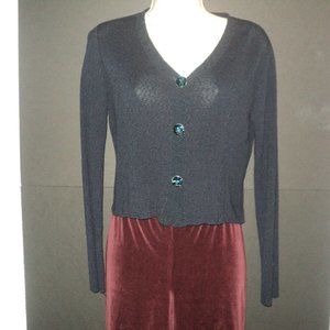 Martino Midali Cardigan Sweater Size 42 (Medium) Dark Navy Blue Made in Italy